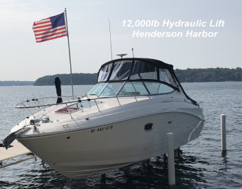 Picture of a 12000 pound hydraulic lift in Henderson Harbor